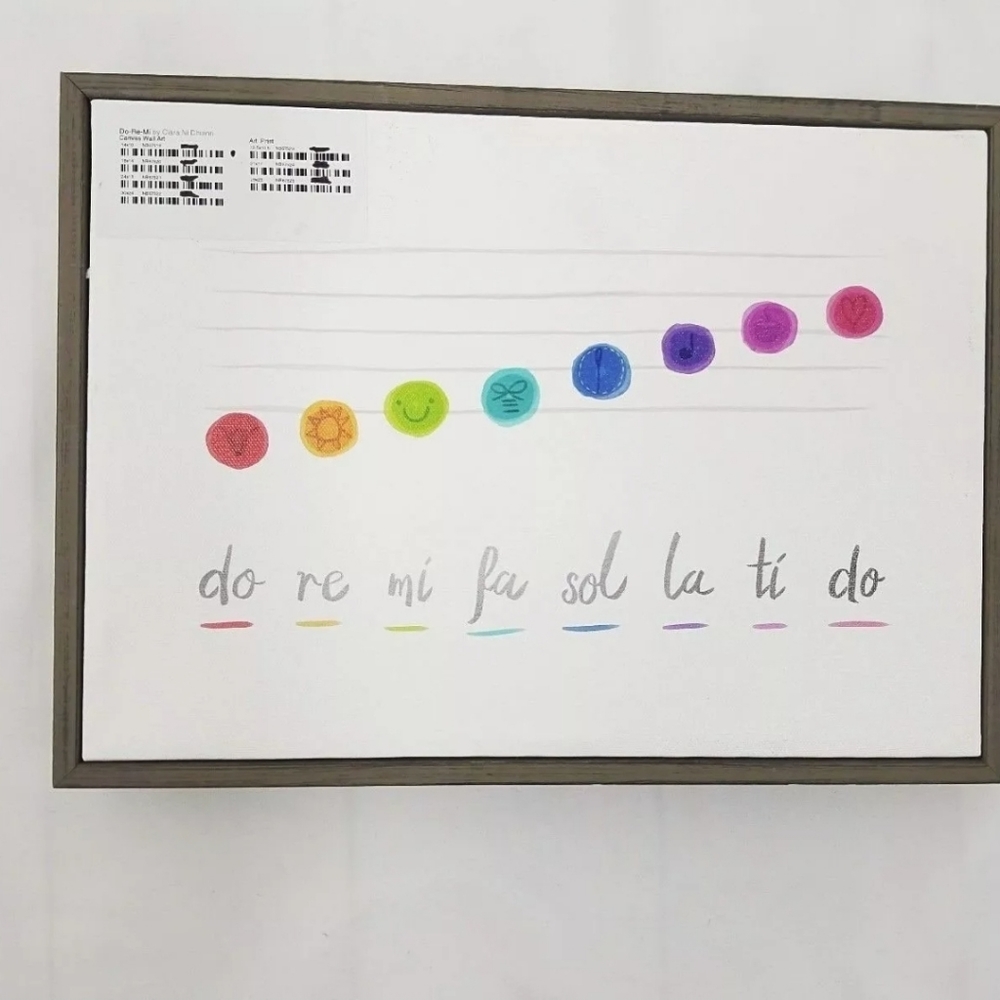 Greenbox Rustic Framed Canvas Do Re Mi Music Notes